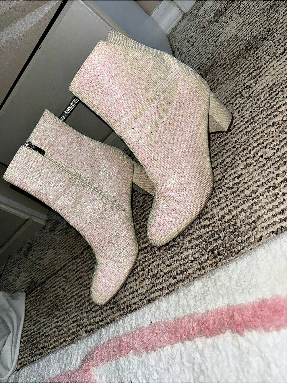 Sparkle Ankle Boots in Pink Like New